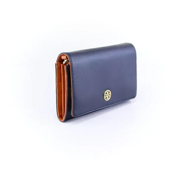 NWT Tory Burch Robinson Chain Wallet Tory Navy